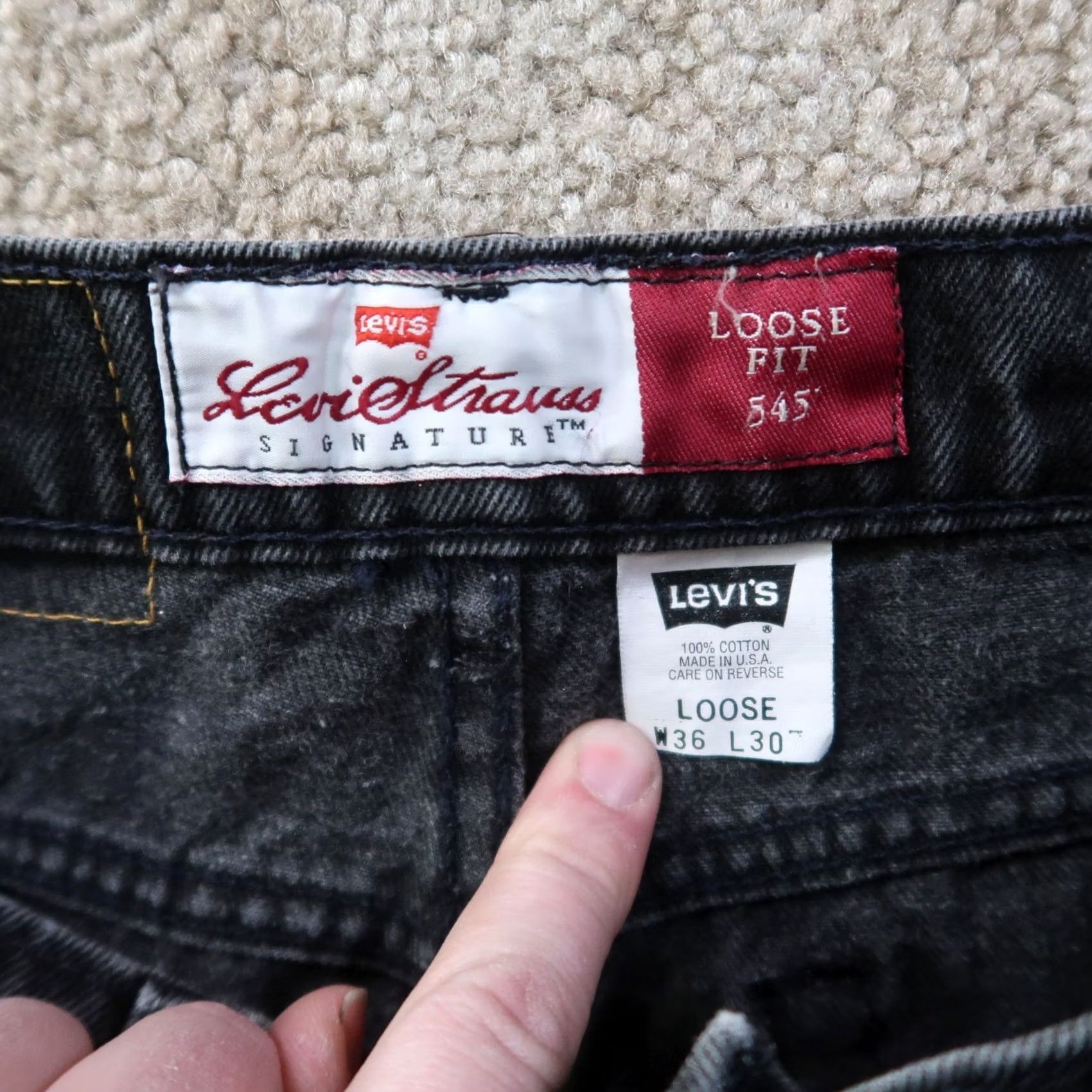 Levi's VINTAGE Levi's 545 Jeans Men 36x30 Black Denim Loose Tapered 90s Brown Tab Women's? Mens Size US 36 / EU 52 - 4 Thumbnail