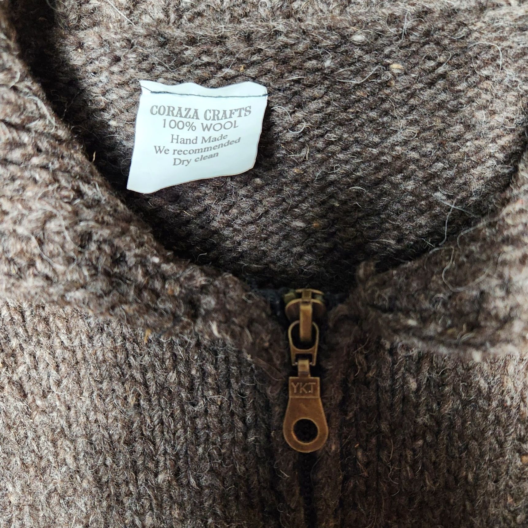 Vintage VINTAGE Coraza Crafts Cardigan |L| 100% Wool Brown VTG Hand Knit Equador Handknit Size L / US 10 / IT 46 - 5 Thumbnail