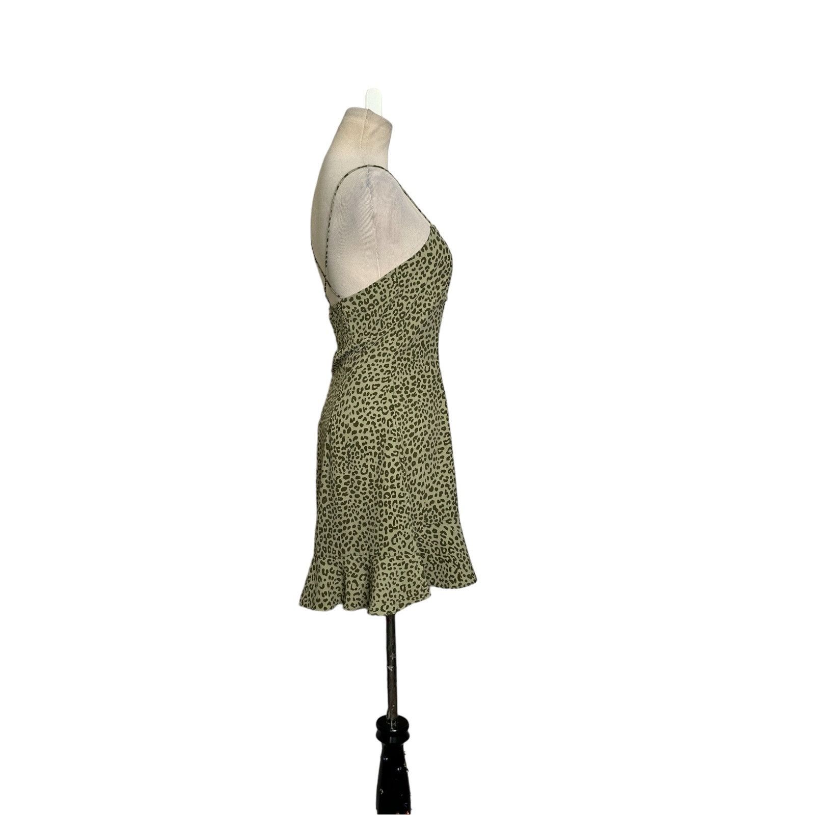 Zara Zara green animal print summer mini dress size small Size S / US 4 / IT 40 - 10 Thumbnail