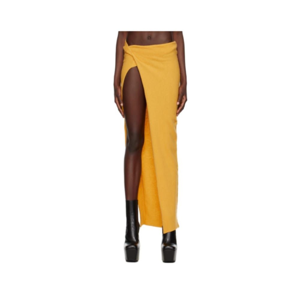 Rick Owens o1y0126 Mini Skirt in Mustard Size 27" / US 4 / IT 40 - 1 Thumbnail