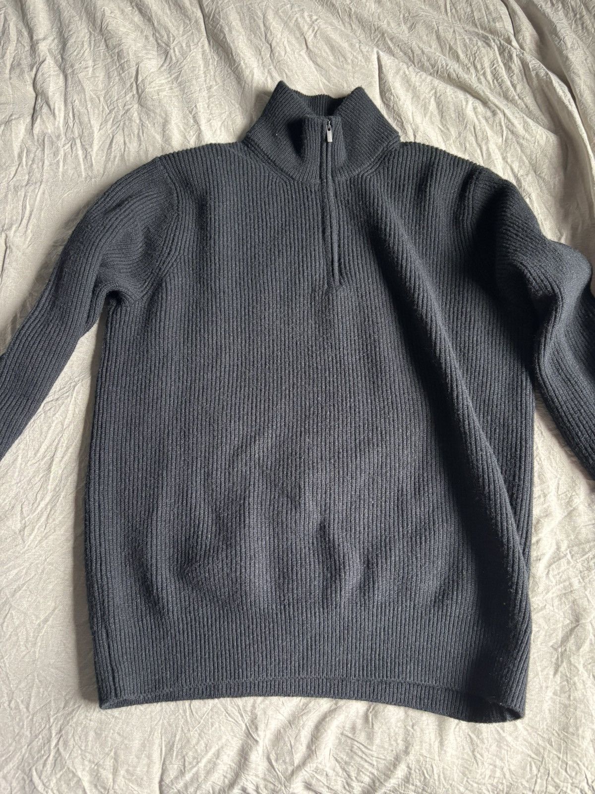 Uniqlo Black knit Quarter Zip Size US L / EU 52-54 / 3 - 1 Thumbnail