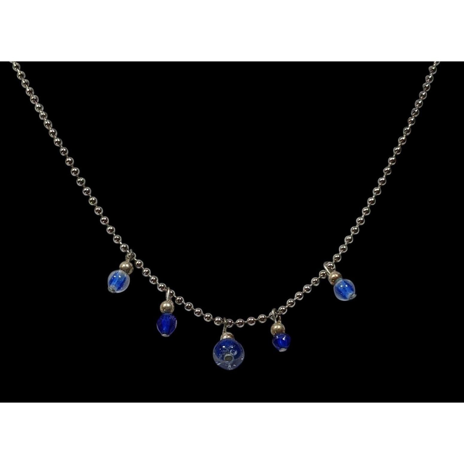 Other Simple Whimsical Blue Glass Charm Necklace Size ONE SIZE - 2 Thumbnail