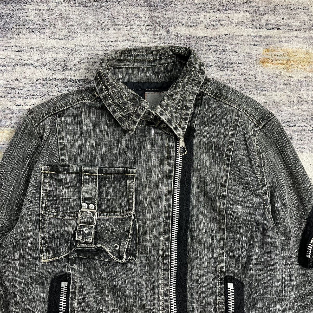 Japanese Brand × Le Grande Bleu (L.G.B.) × Tornado Mart Biscote cropped bondage biker denim jacket Size M / US 6-8 / IT 42-44 - 4 Thumbnail