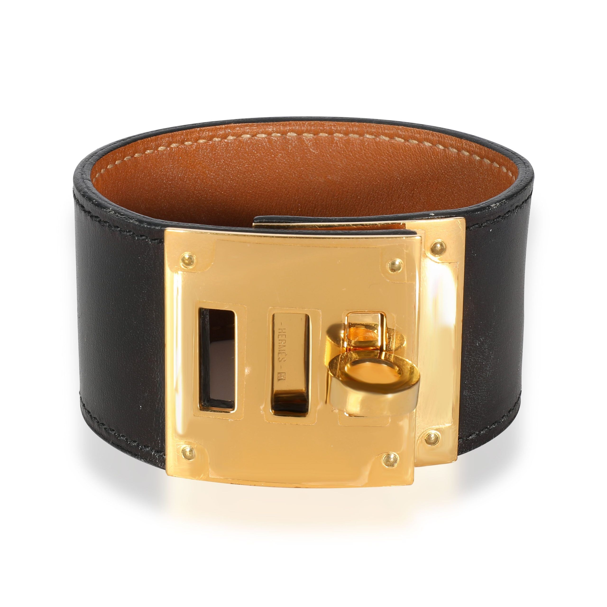 image of Hermes Kelly Bracelet With Gold Plated Hardware in Yellow, Women's