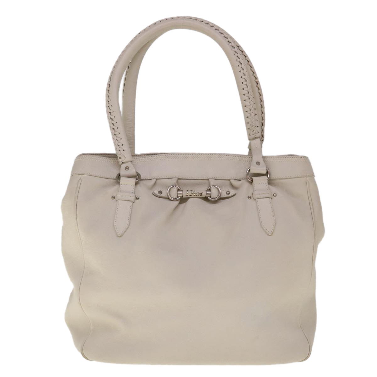 Dior White Leather Tote Bag (Pre-Owned) Size ONE SIZE - 1 Thumbnail