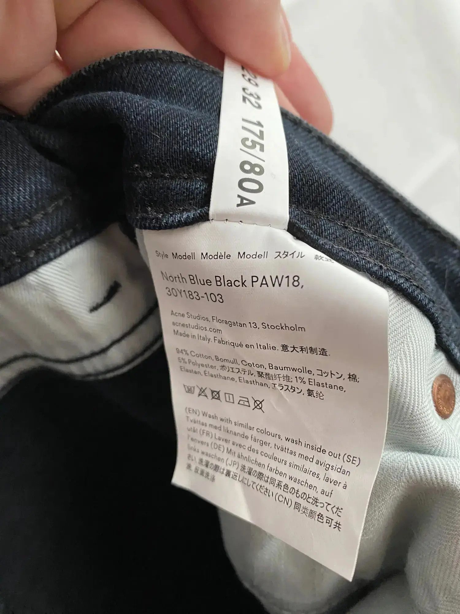 Acne Studios Acne Studios blå konst North Blue Black PAW18 jeans sz 29 32 Size US 28 / EU 44 - 9 Thumbnail