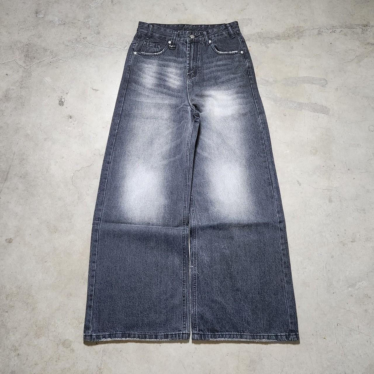 Japanese Brand Baggy loose fit grey wash faded denim jeans Size US 28 / EU 44 - 3 Thumbnail