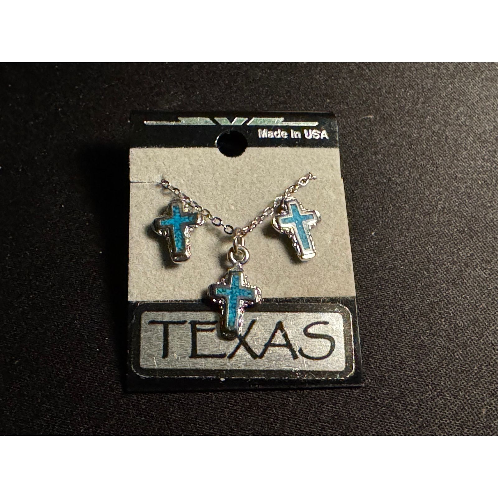 Other Texas Necklace & Earrings Turquoise Cross Vintage Size ONE SIZE - 2 Thumbnail