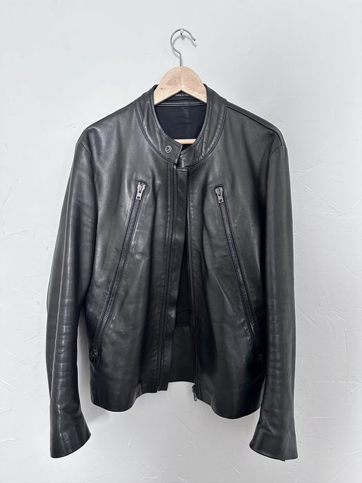 Margiela 5 zip online leather jacket