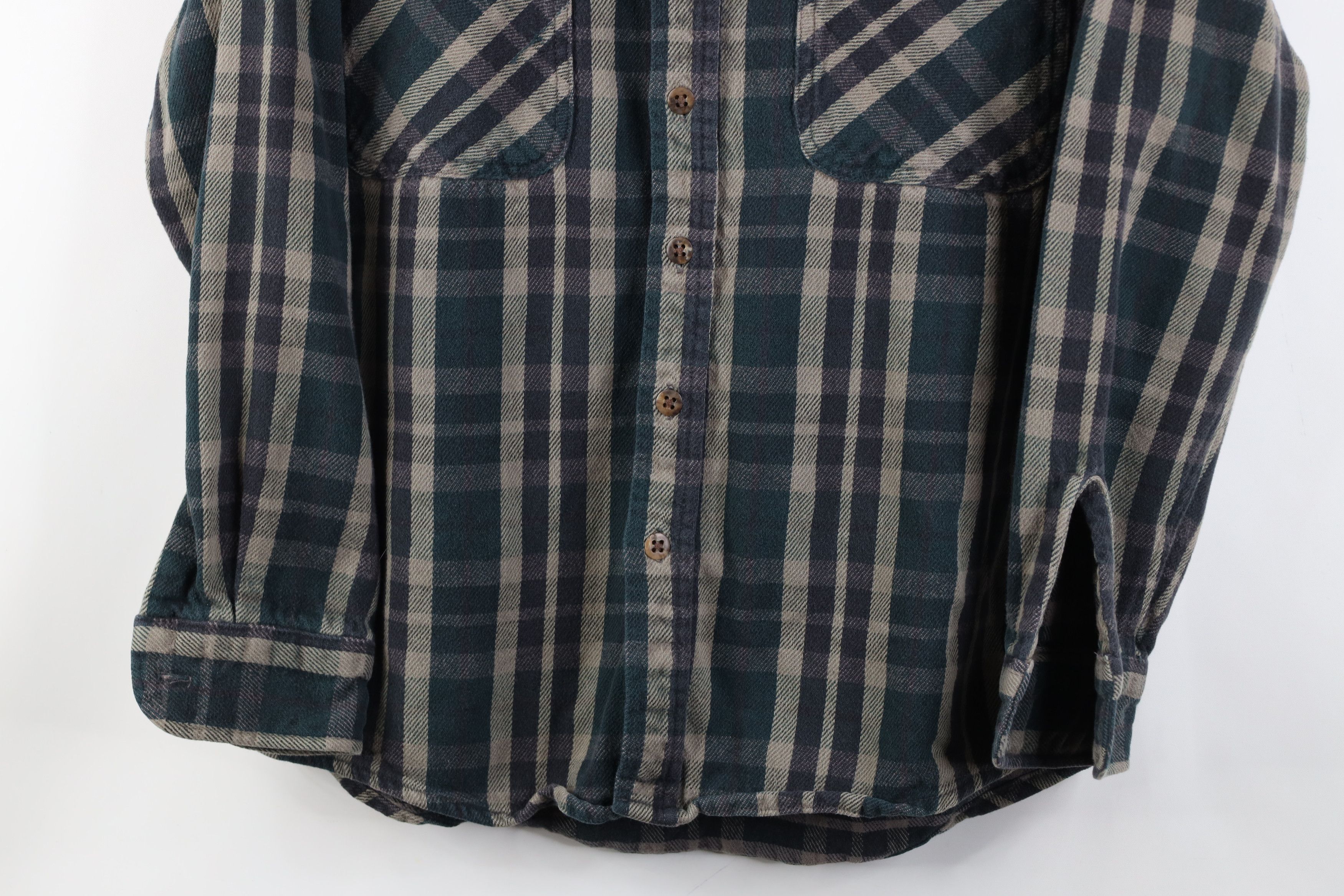 Vintage Vintage 90s Streetwear Heavyweight Button Shirt Plaid Size US M / EU 48-50 / 2 - 3 Thumbnail