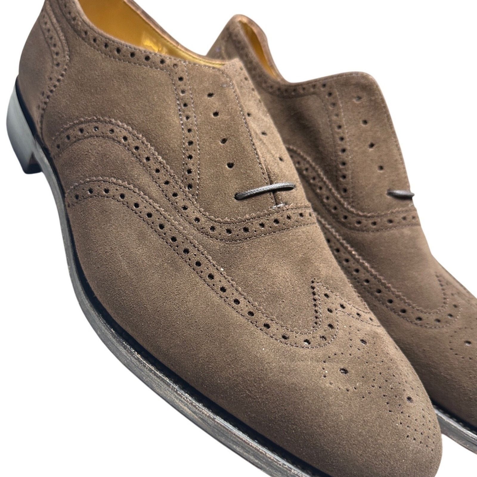 Charles Tyrwhitt Charles Tyrwhitt Full Brogue Shoes Mens 12 Brown Suede NEW Size US 12 / EU 45 - 4 Thumbnail