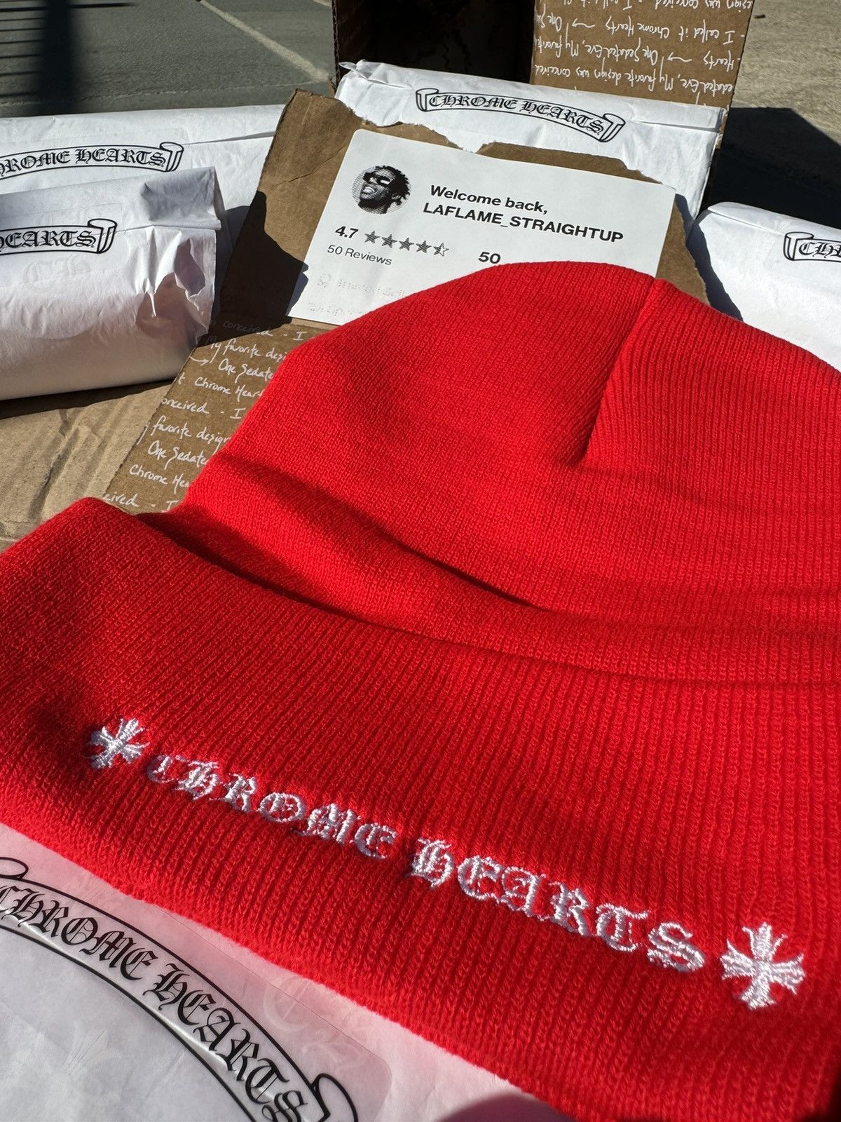 Chrome Hearts Chrome Hearts Red CH Beanie 🔴 Red BN 🔴 Size ONE SIZE - 3 Thumbnail