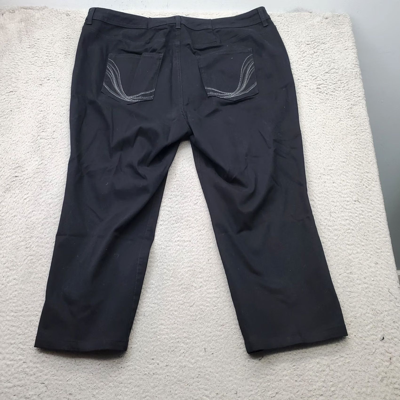 Vintage Style&co. Straight Jeans Womens 22W Black Denim Dark Wash 5-Pocket Streetwear Jeans Size 40" / US 18 - 2 Thumbnail