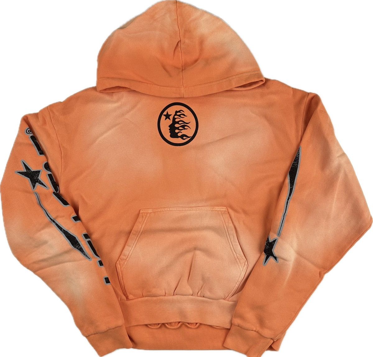 image of Hellstar Fire Orange Hoodie, Men's (Size Medium)