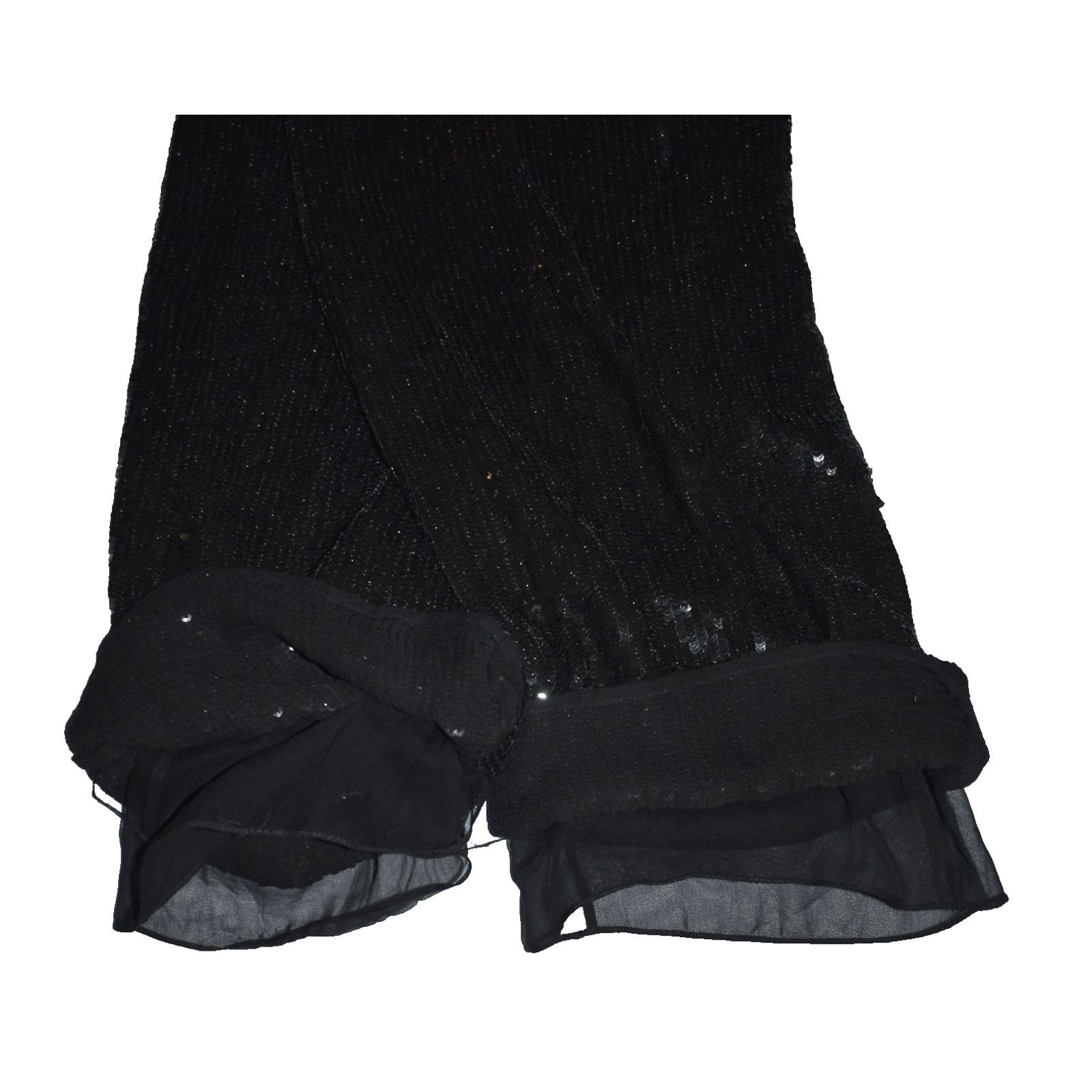Badgley Mischka C0 BADGLEY MISCHKA Black 100% Silk Sequin Trouser Pants Sz 6 Size 28" / US 6 / IT 42 - 5 Thumbnail