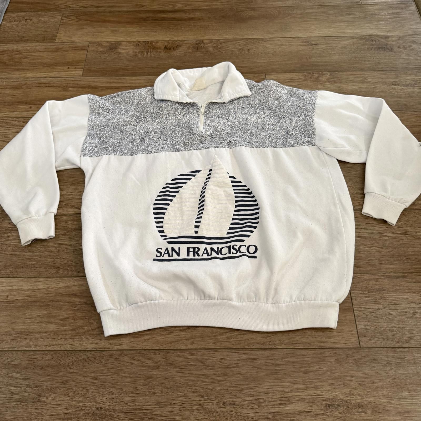 Other Vintage San Francisco Sailboat Quarter Zip Pullover 80s 90s Size US XL / EU 56 / 4 - 1 Thumbnail