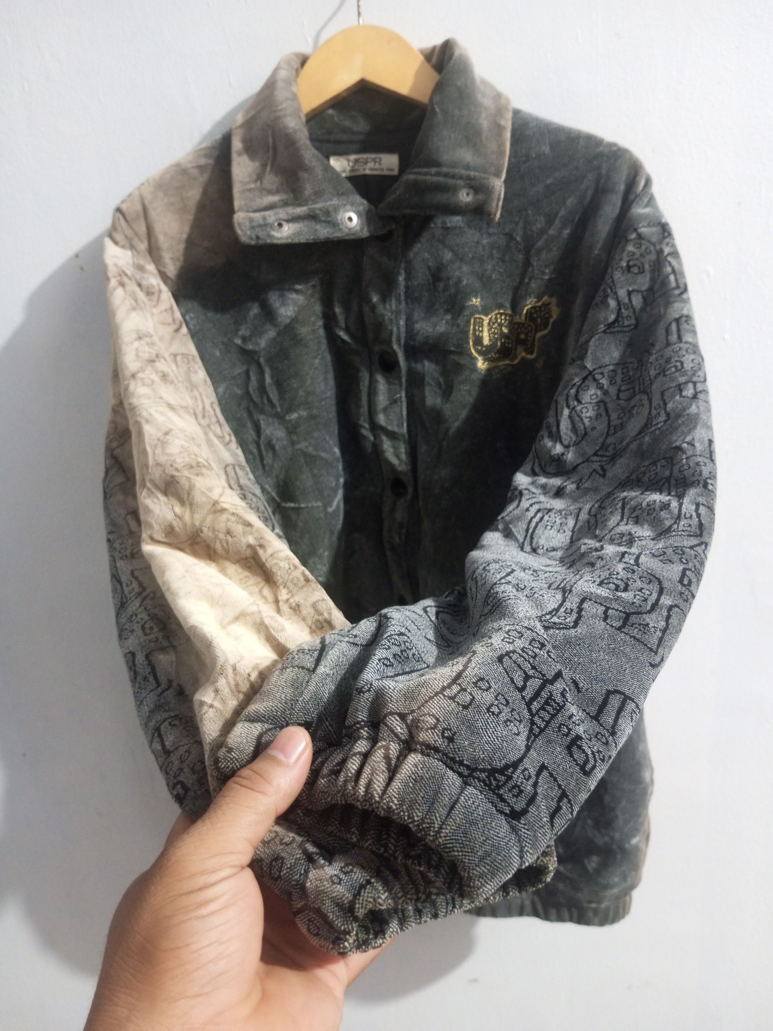 If Six Was Nine × Japanese Brand × Le Grande Bleu (L.G.B.) Vintage uspp sun fadded velvet jacket Size US L / EU 52-54 / 3 - 4 Thumbnail