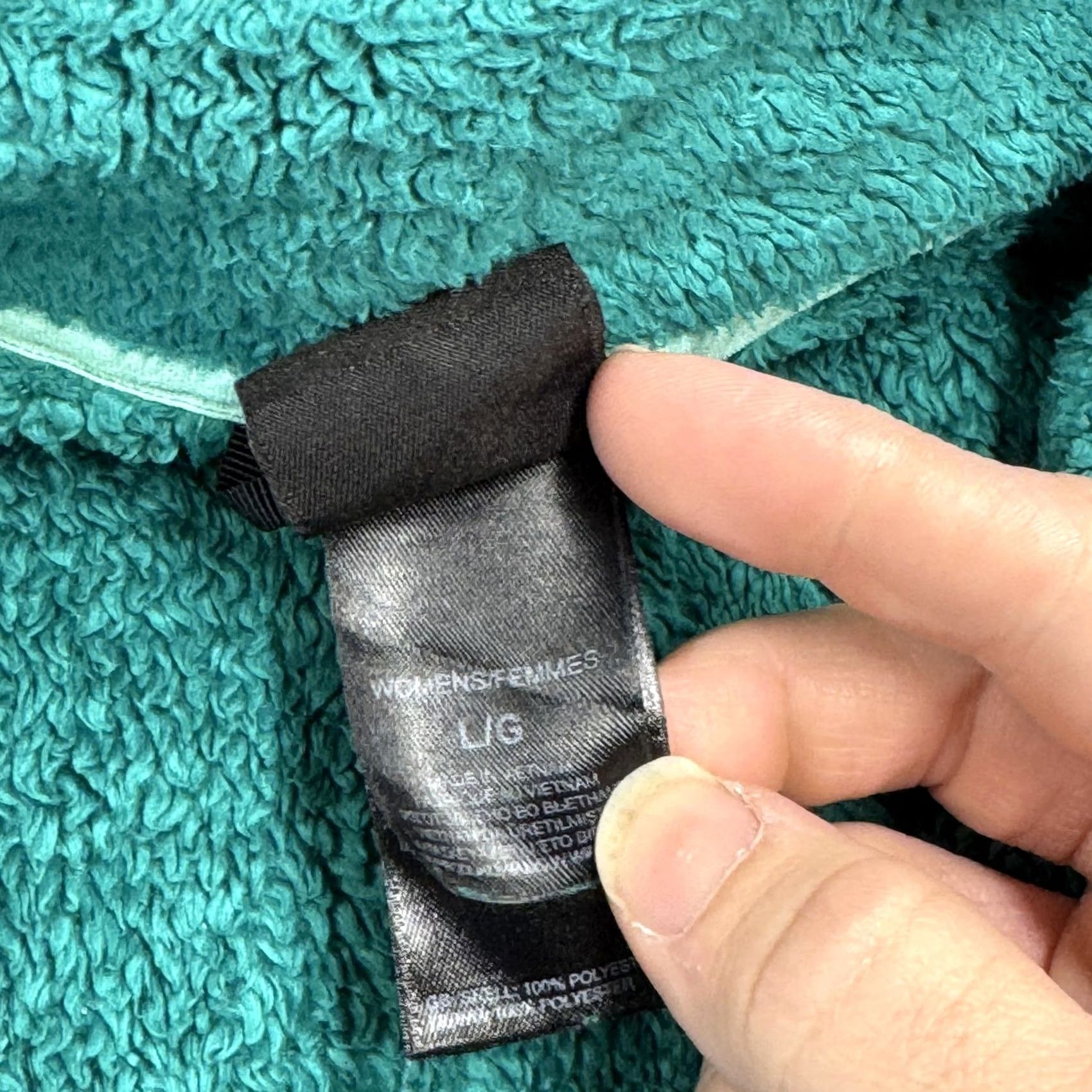 The North Face The North Face Jacket Womens L Teal Fleece Full Zip Soft Warm Outdoor Localized Green Logo Zipper Pockets Collared Mid-Length Size L / US 10 / IT 46 - 4 Thumbnail