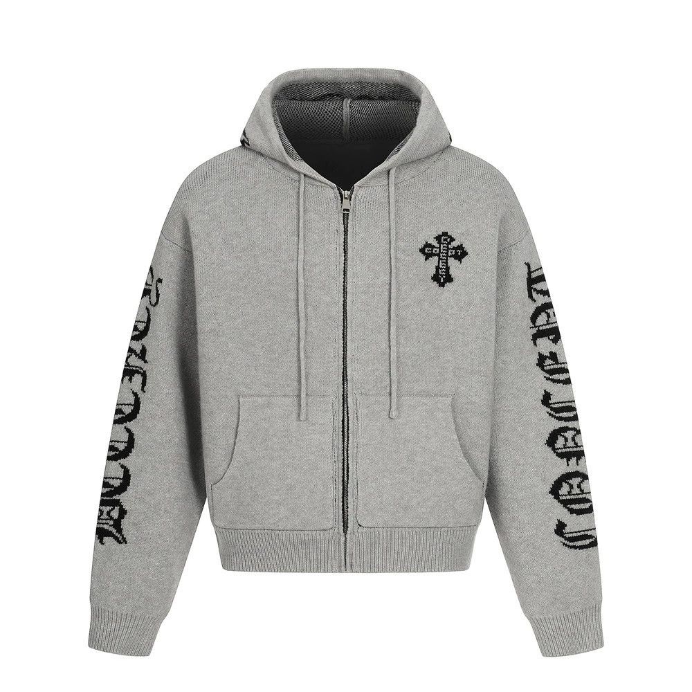 Vintage Men's retro letter zipper cross hooded sweater Size US M / EU 48-50 / 2 - 1 Thumbnail