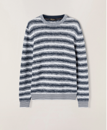 o1srvl11e0424 Girocollo Vernazza Sweaters in White/Navy