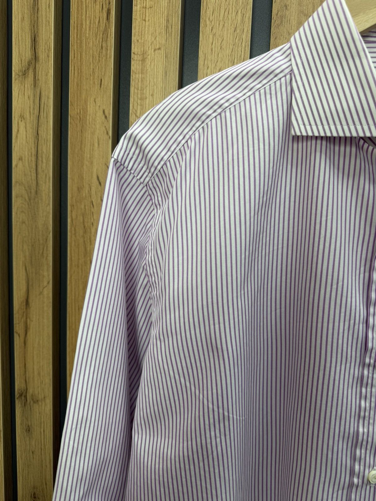 Doriani Doriani Milano Purple Striped Shirt Size 42 16 1/2 Size US L / EU 52-54 / 3 - 5 Thumbnail