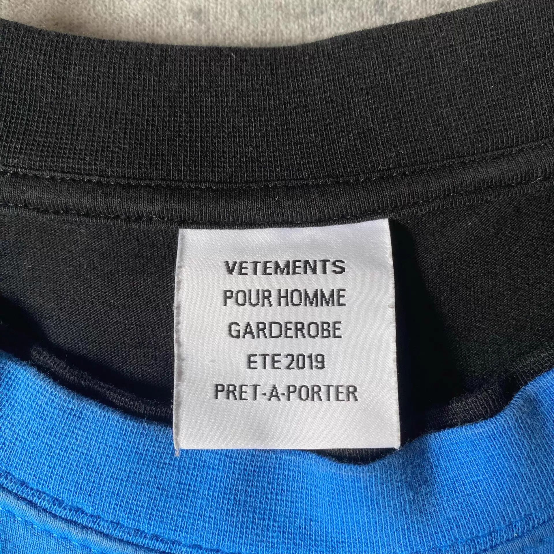 Vetements Vetements 19ss Ripped Black Blue Split 2-Piece T-Shirt XS Size US XS / EU 42 / 0 - 6 Thumbnail