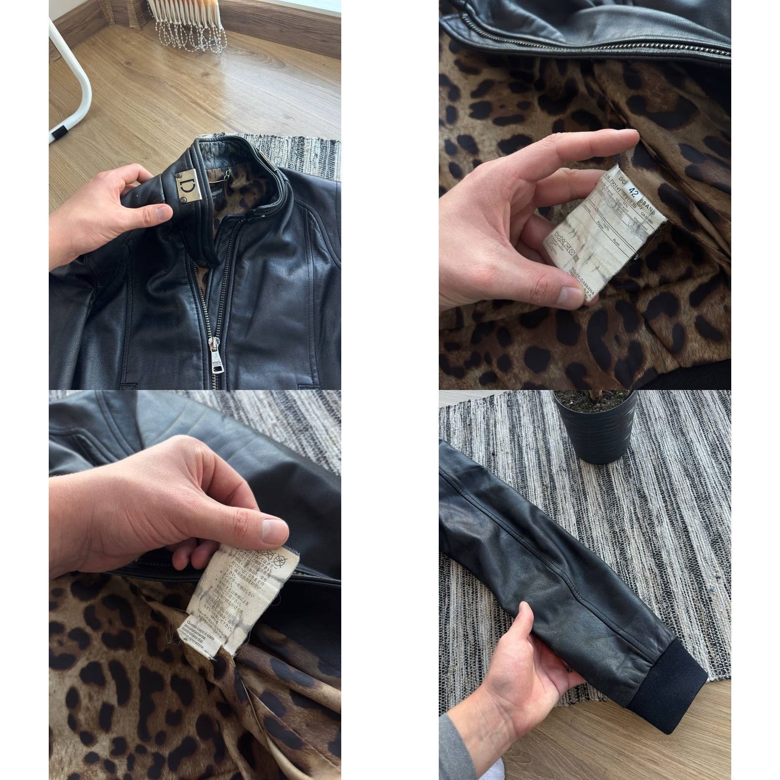 Dolce & Gabbana DOLCE&GABBANA Leather Jacket Black Leopard Women’s 42 Jacket Womens Leather Leopard DOLCE&GABBANA Black Leather Jacket 42 Size M / US 6-8 / IT 42-44 - 9 Thumbnail