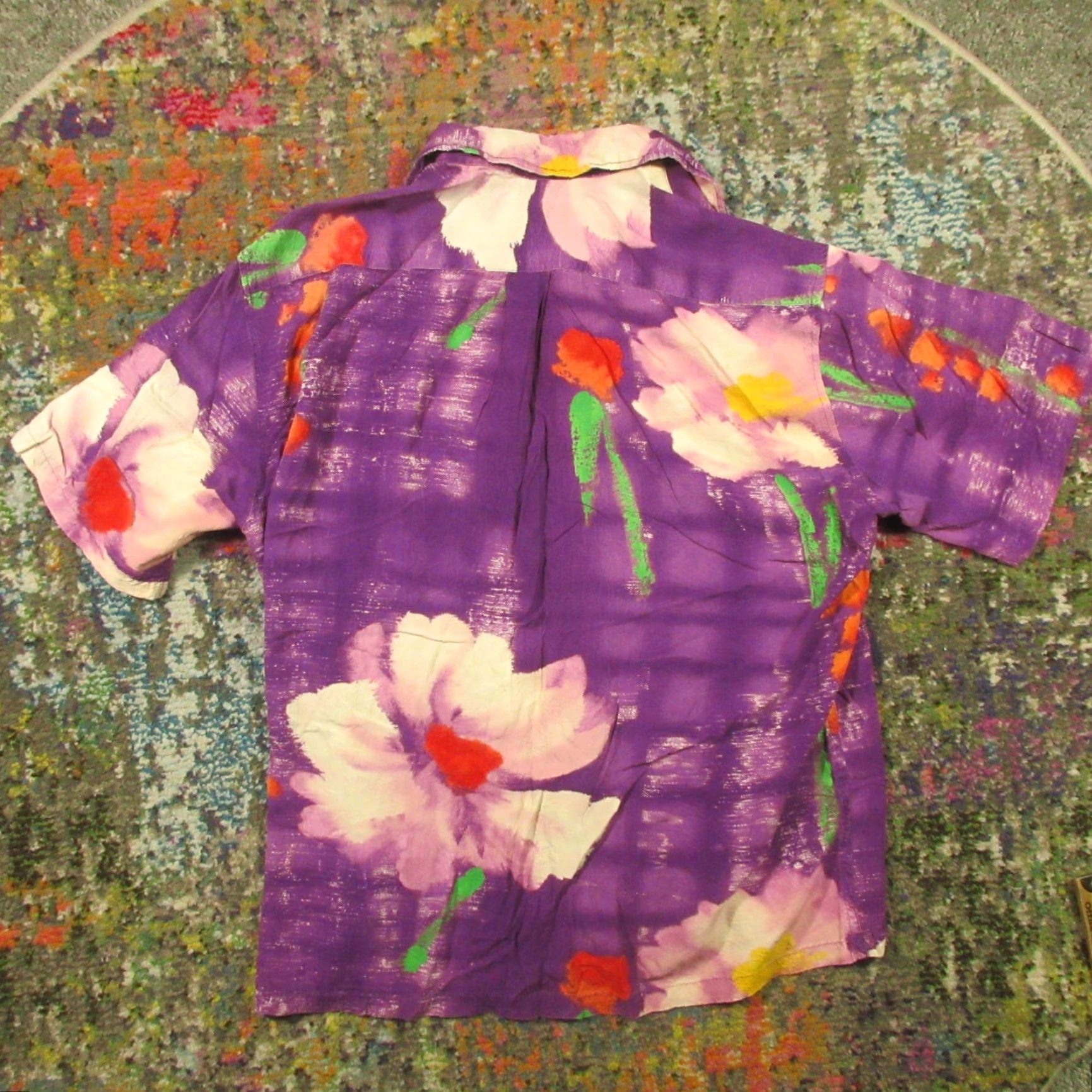 Jams World VINTAGE Jams World Shirt Button-Up Men M Purple Passion Abstract Floral USA EUC Size US M / EU 48-50 / 2 - 2 Thumbnail