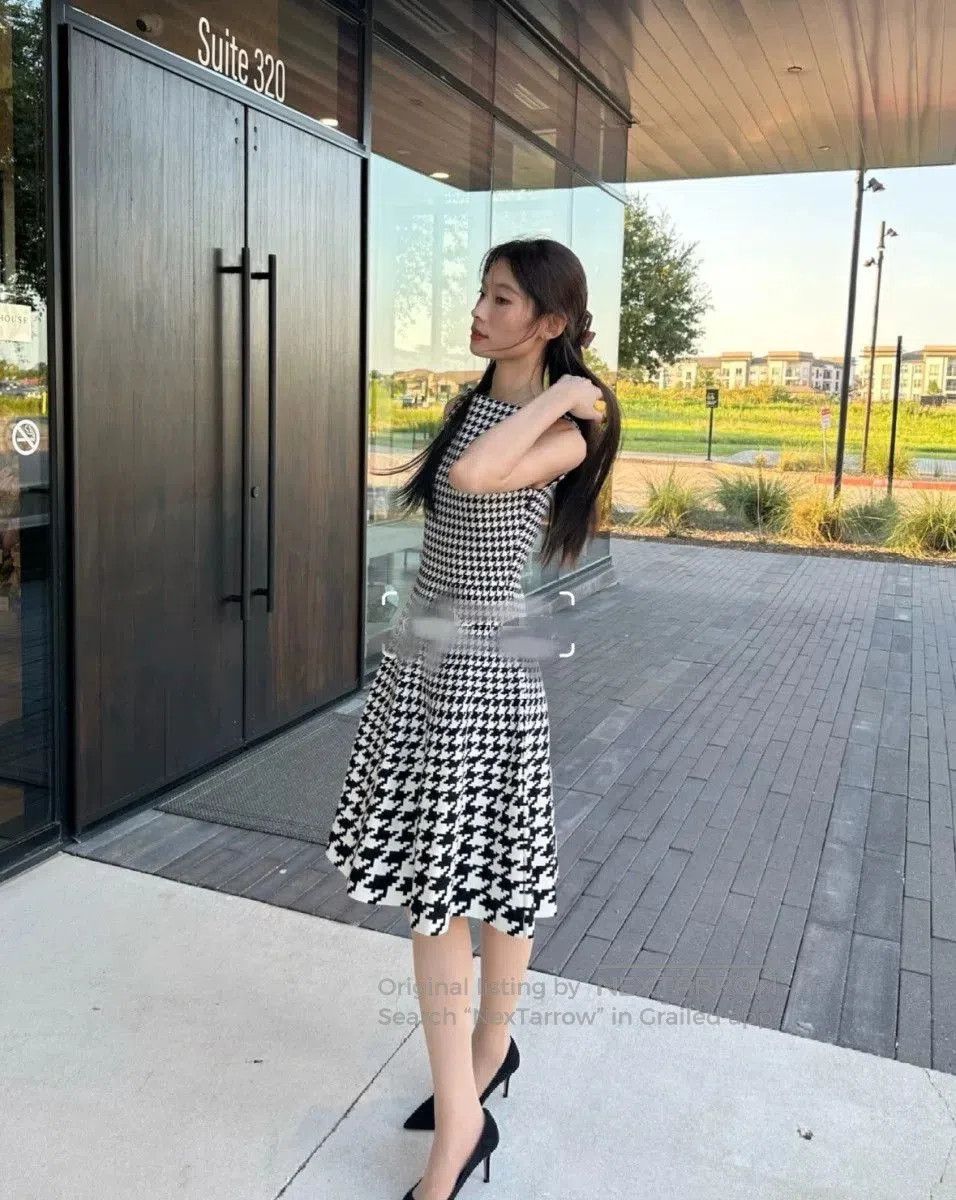 Dior Dior Sleeveless Houndstooth Dress. Size S / US 4 / IT 40 - 7 Thumbnail