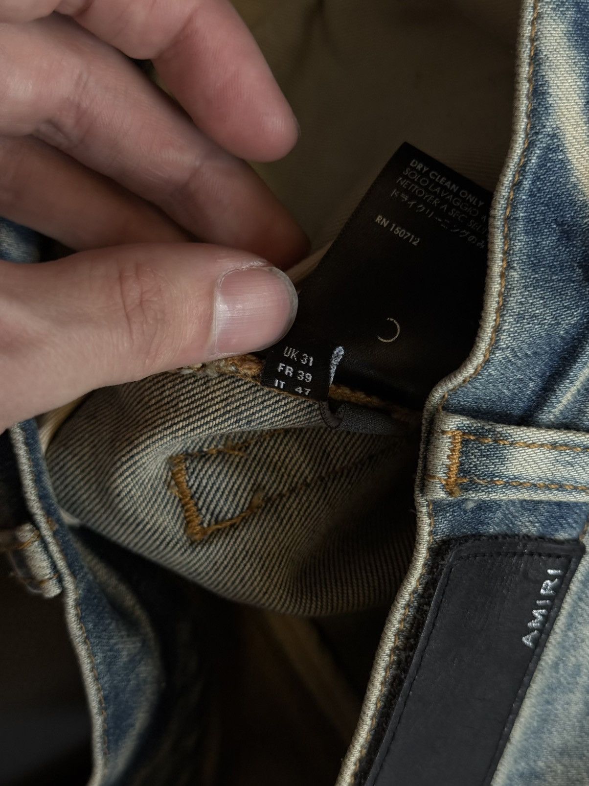 Amiri Amiri Blue Jeans Black Bandanna Patch Size 31 Flawless 🧼 Size US 31 - 19 Thumbnail