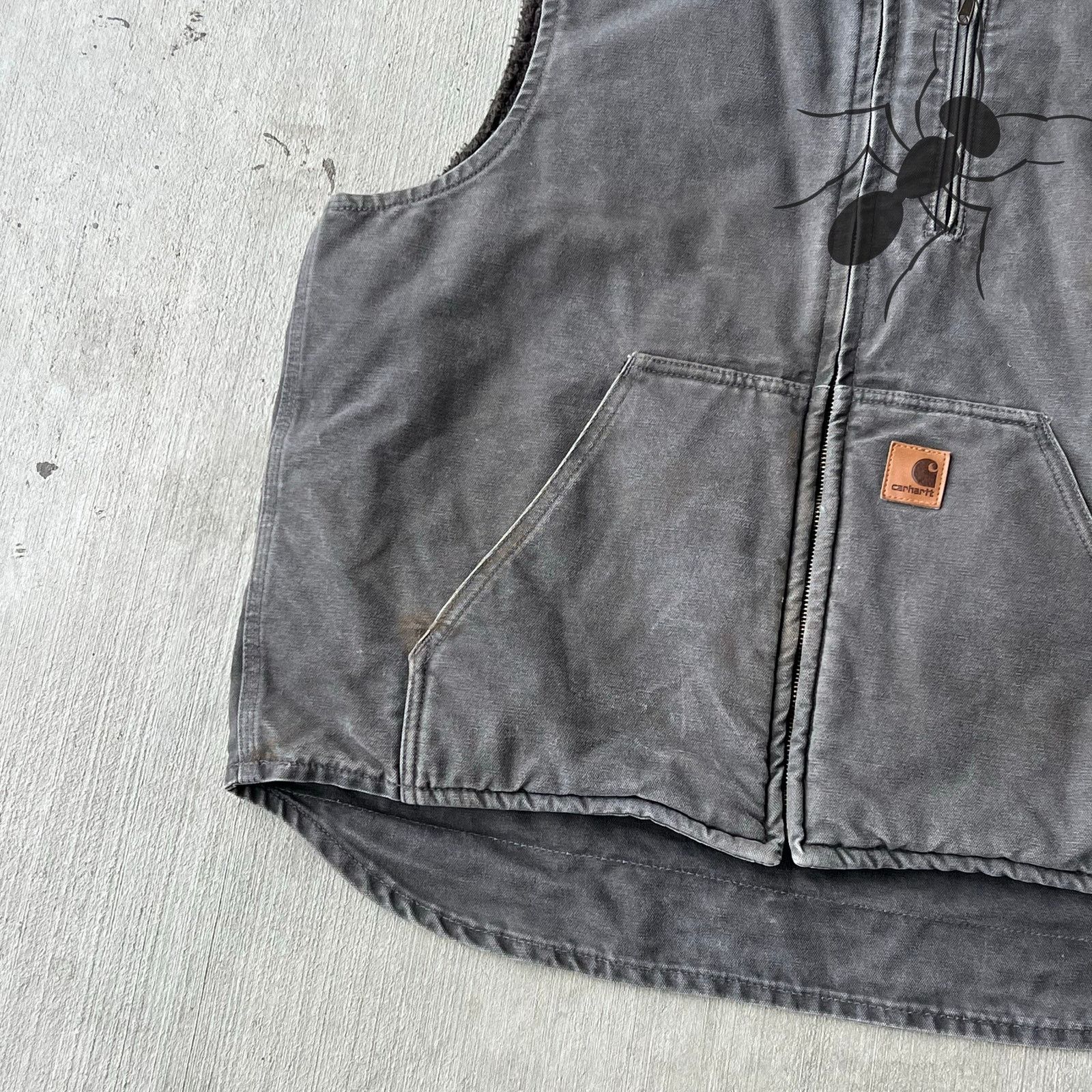 Carhartt × Vintage Carhartt V33 GVL gray sherpa lined work wear vest Size US L / EU 52-54 / 3 - 5 Thumbnail
