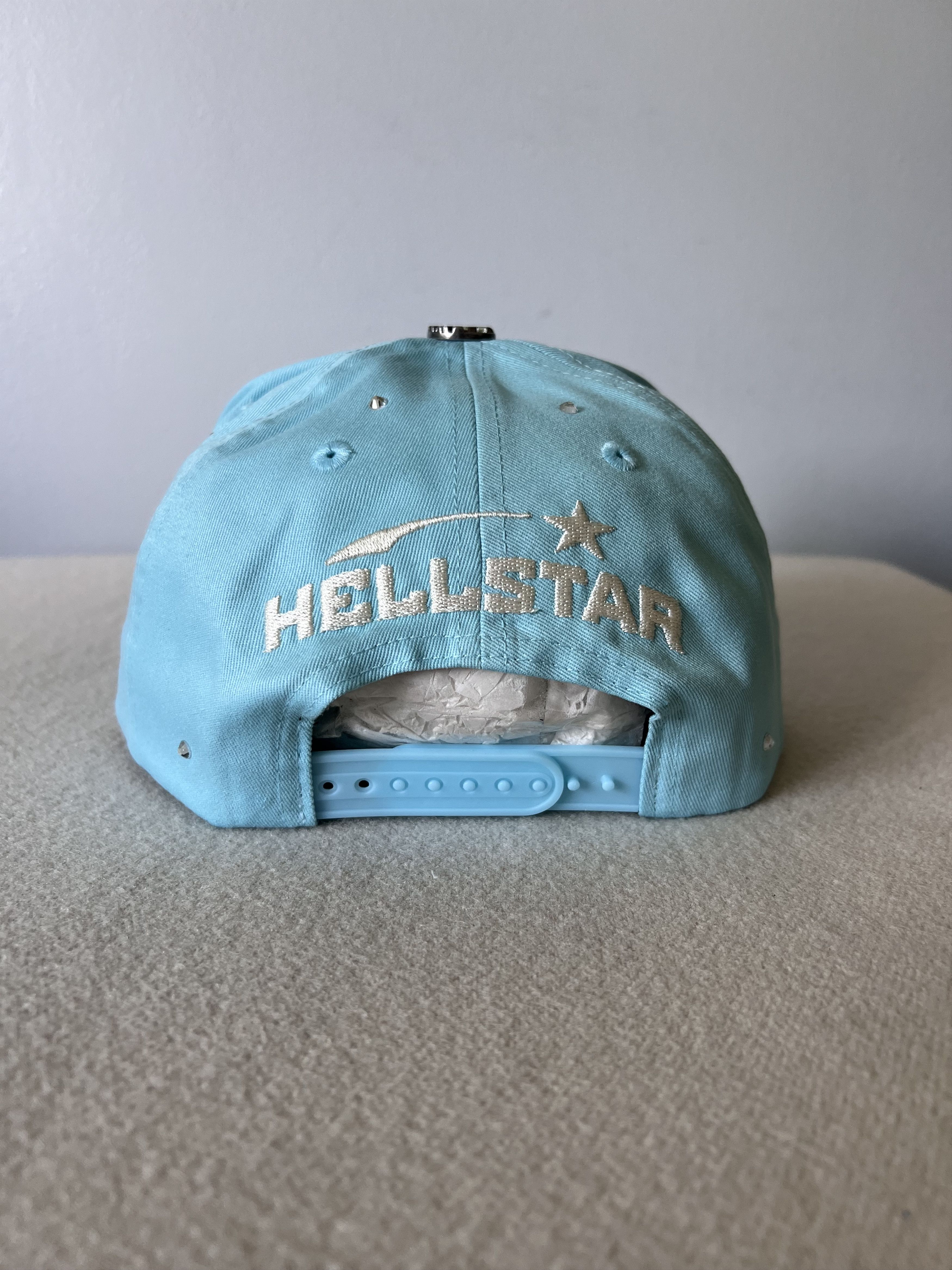 HELLSTAR Hellstar OG Logo Snapback Hat in Baby Blue Rhinestone Size ONE SIZE - 4 Thumbnail