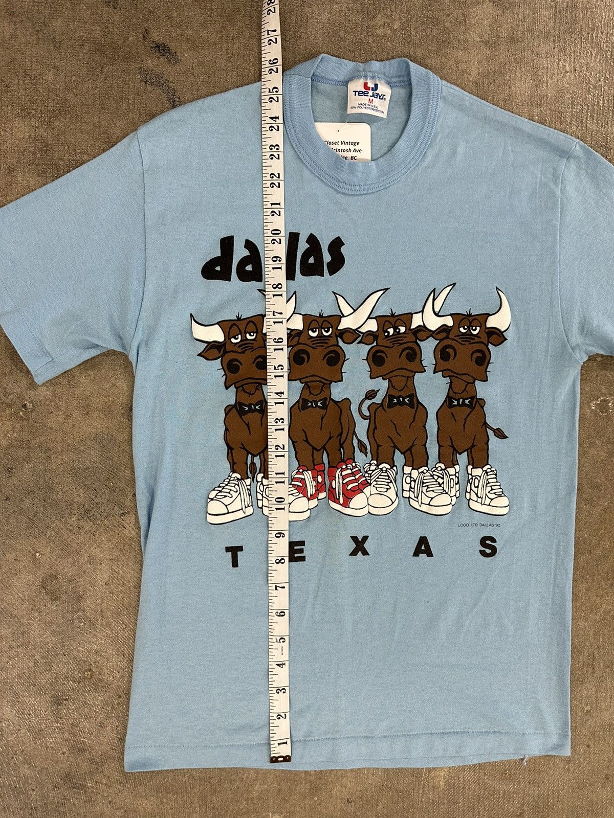 Hanes × Vintage Vintage 90s Dallas Texas Moose Cartoon T-Shirt Size M / US 6-8 / IT 42-44 - 8 Thumbnail