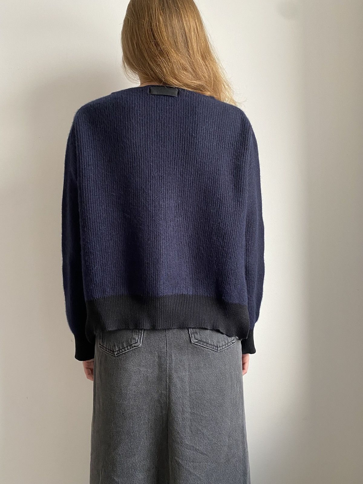 Helmut Lang HELMUT LANG WOMEN NAVY BLUE SWEATER COTTON WOOL SIZE S Size S / US 4 / IT 40 - 18 Thumbnail
