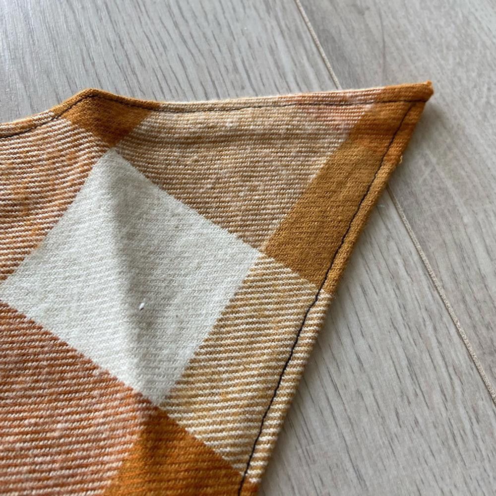 Designer Orange Plaid Dog Bandana Size ONE SIZE - 3 Thumbnail