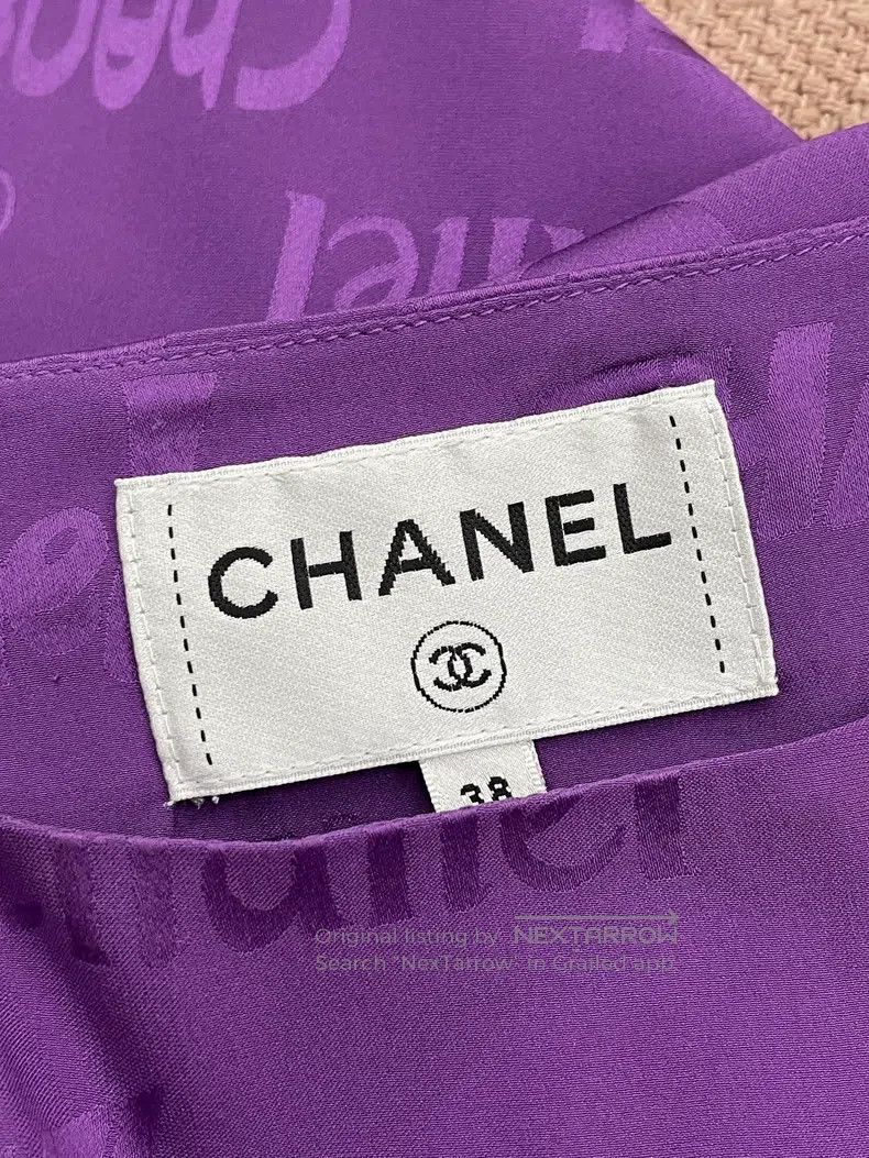 Chanel Chanel Spring and summer purple silk ruffled dark pattern Size XS / US 0-2 / IT 36-38 - 4 Thumbnail