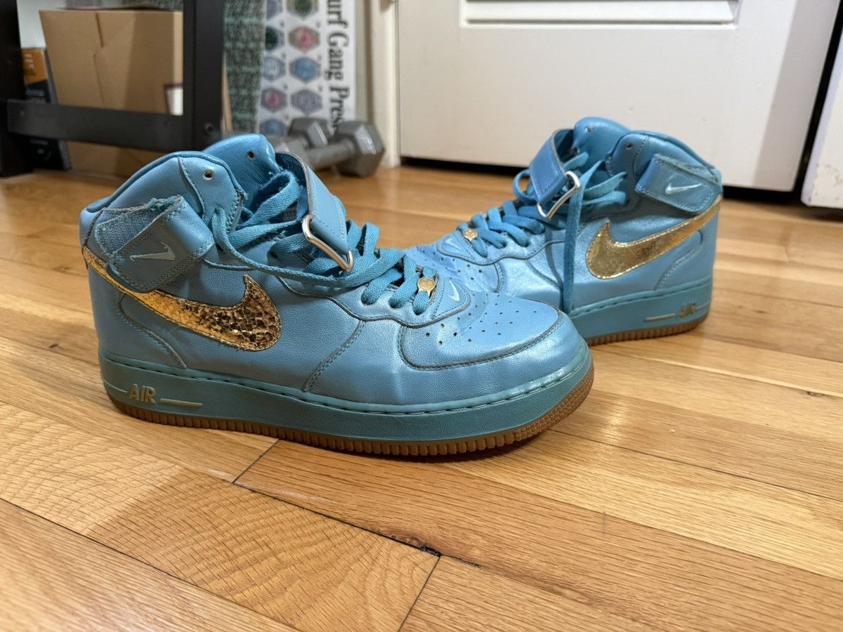 Nike Nike Air Force 1 Mid Top Teal/Gold Size US 10 / EU 43 - 1 Thumbnail