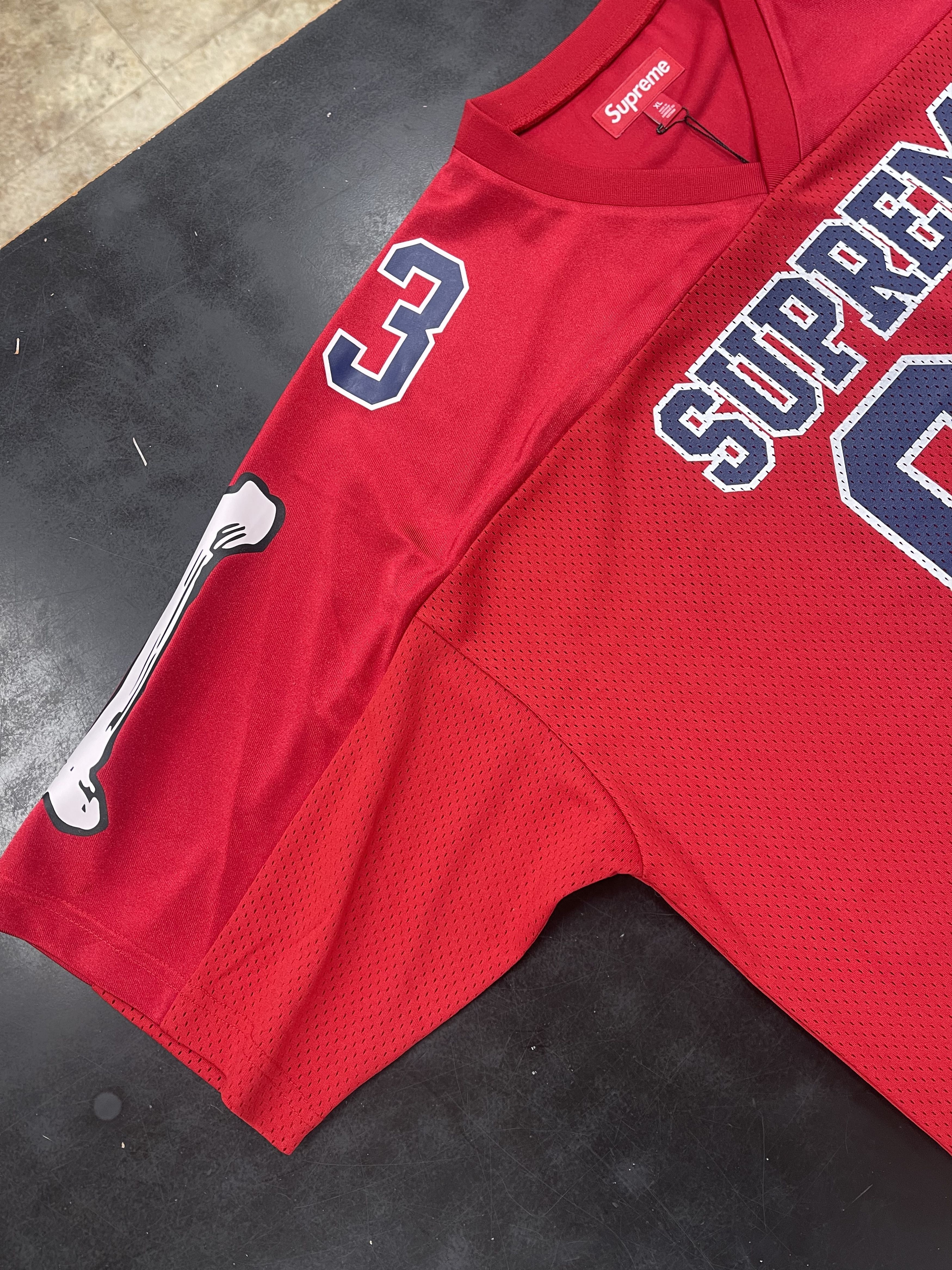 Supreme Supreme Bones Football Jersey FW25 Red Size US XL / EU 56 / 4 - 3 Thumbnail