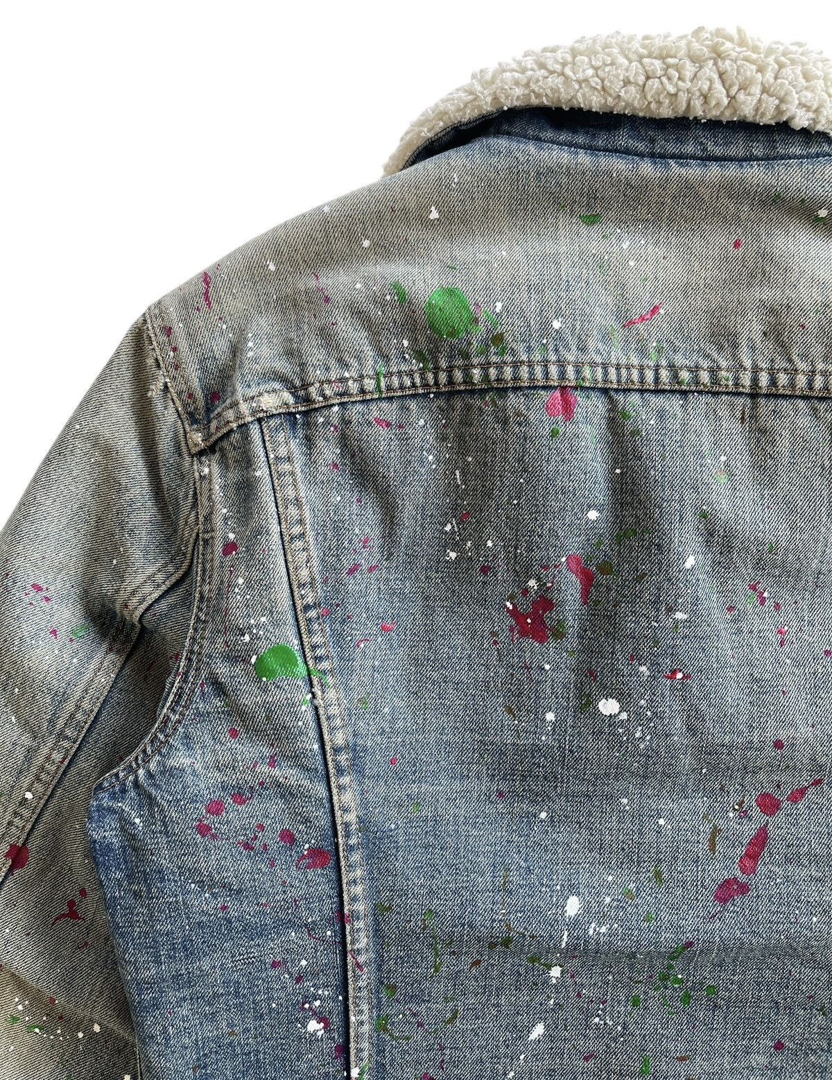 Levi's Vintage Clothing SICK❗️70s Levis Sherpa Paint Splatter Trucker Denim Jacket Size US S / EU 44-46 / 1 - 15 Thumbnail