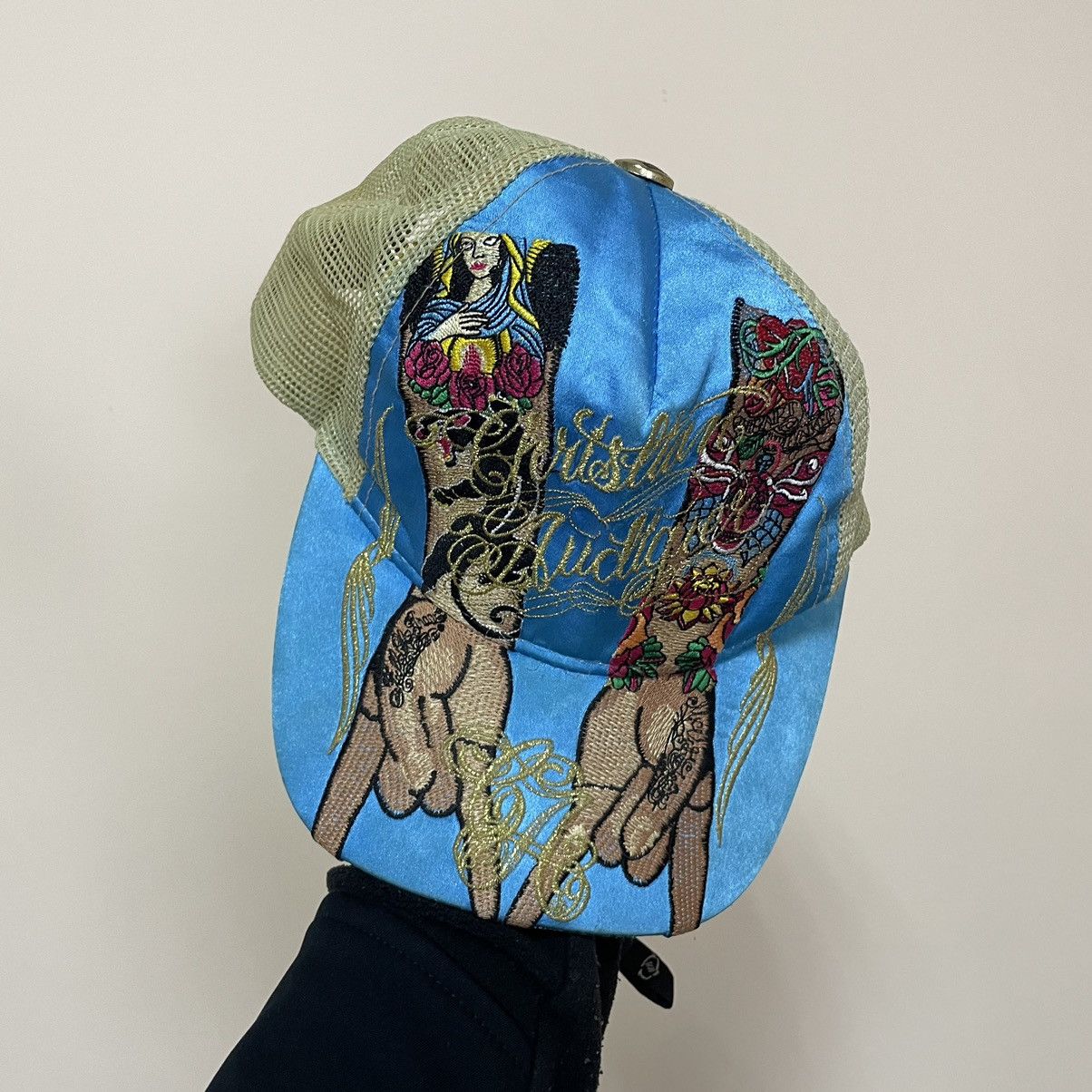 Christian Audigier × Ed Hardy × Japanese Brand Ed Hardy by Christian Audigier Cap Japanese Skull Death Y2K Size ONE SIZE - 2 Thumbnail