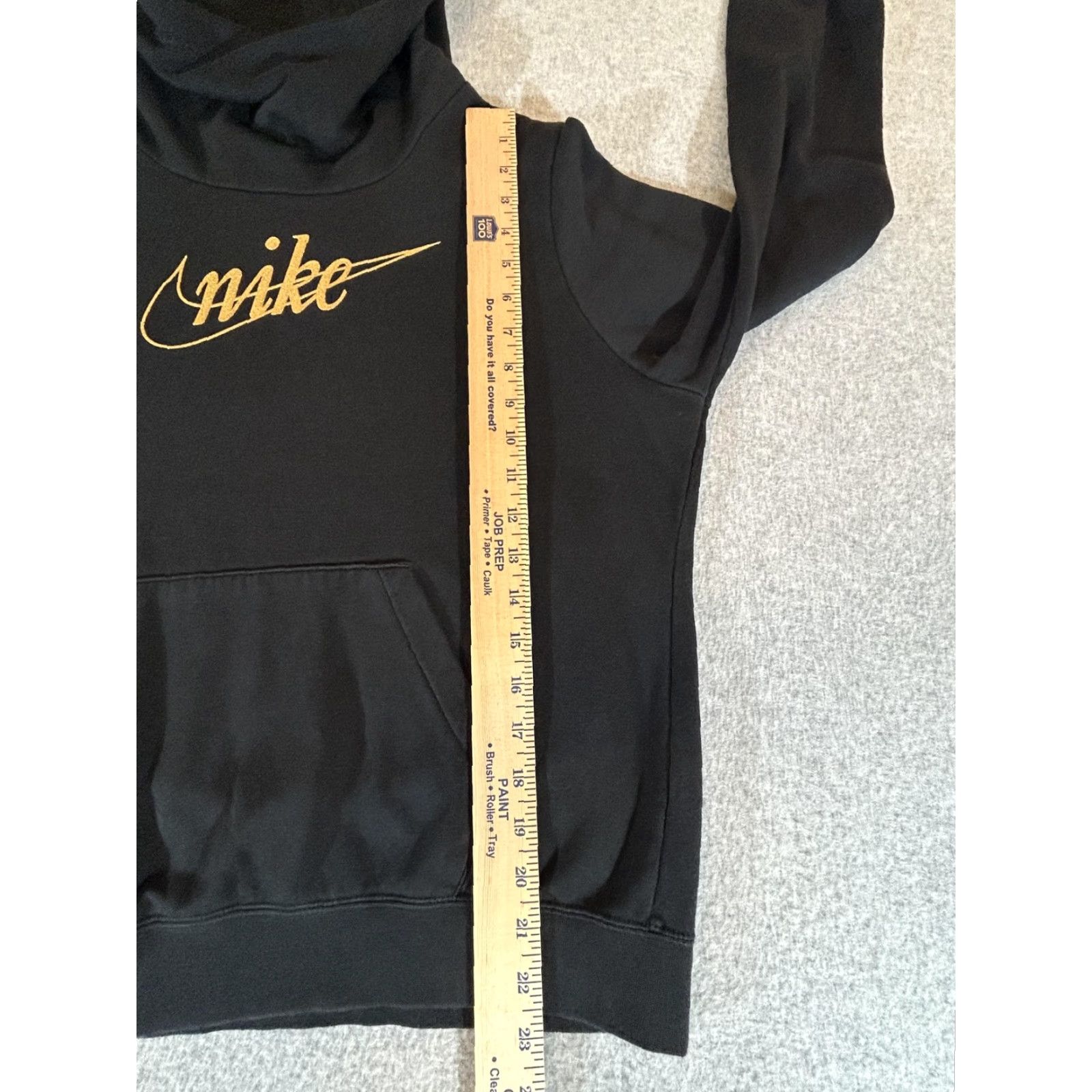 Nike Nike Hoodie Womens M Black Gold Script Logo Pullover Fleece Sweatshirt Size M / US 6-8 / IT 42-44 - 6 Thumbnail
