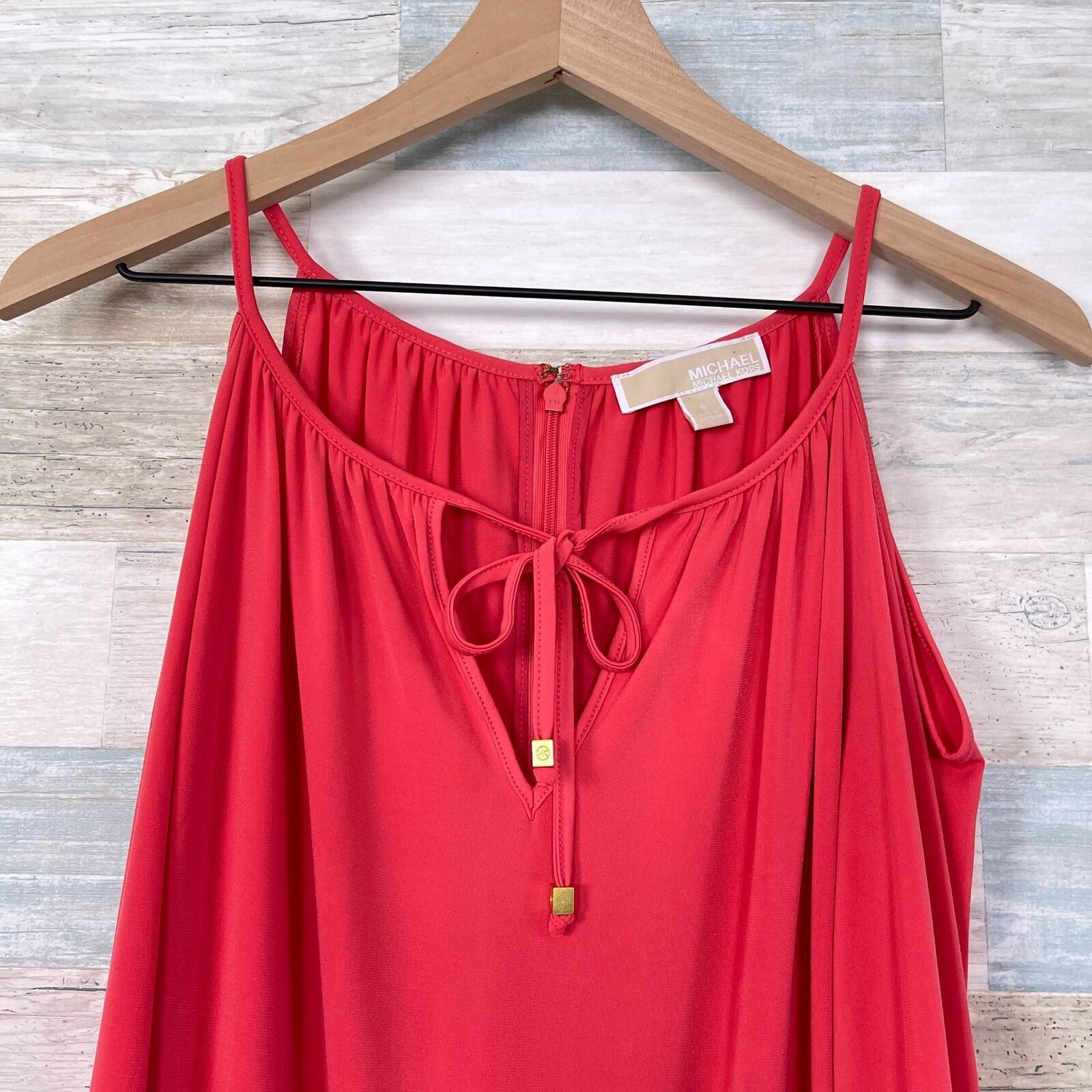 Michael Kors Michael Kors Cold Shoulder Blouson Dress Coral Pink Small Size S / US 4 / IT 40 - 2 Thumbnail