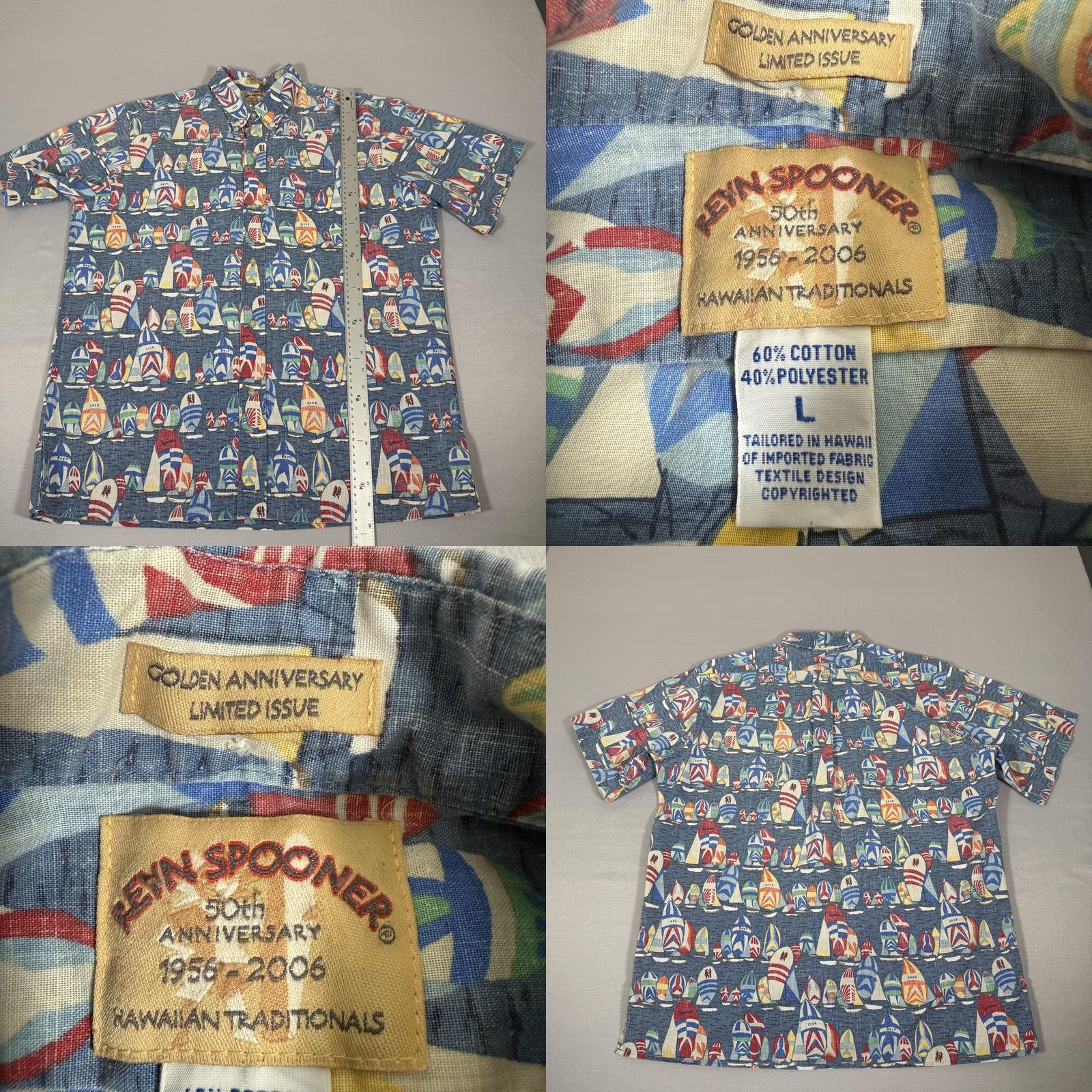 Reyn Spooner Reyn Spooner Shirt Mens L Blue Sailboat Button Up Hawaiian 50th Anniversary Graphic Print Size US L / EU 52-54 / 3 - 8 Thumbnail