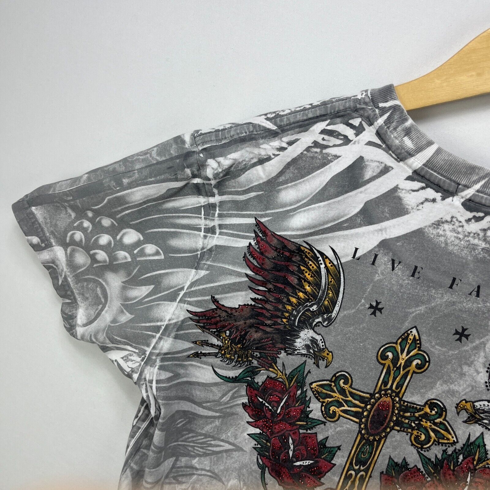 Affliction × Vintage Vintage Y2K Affliction Black Label Wings Eagle Jesse Medium Size US M / EU 48-50 / 2 - 12 Thumbnail