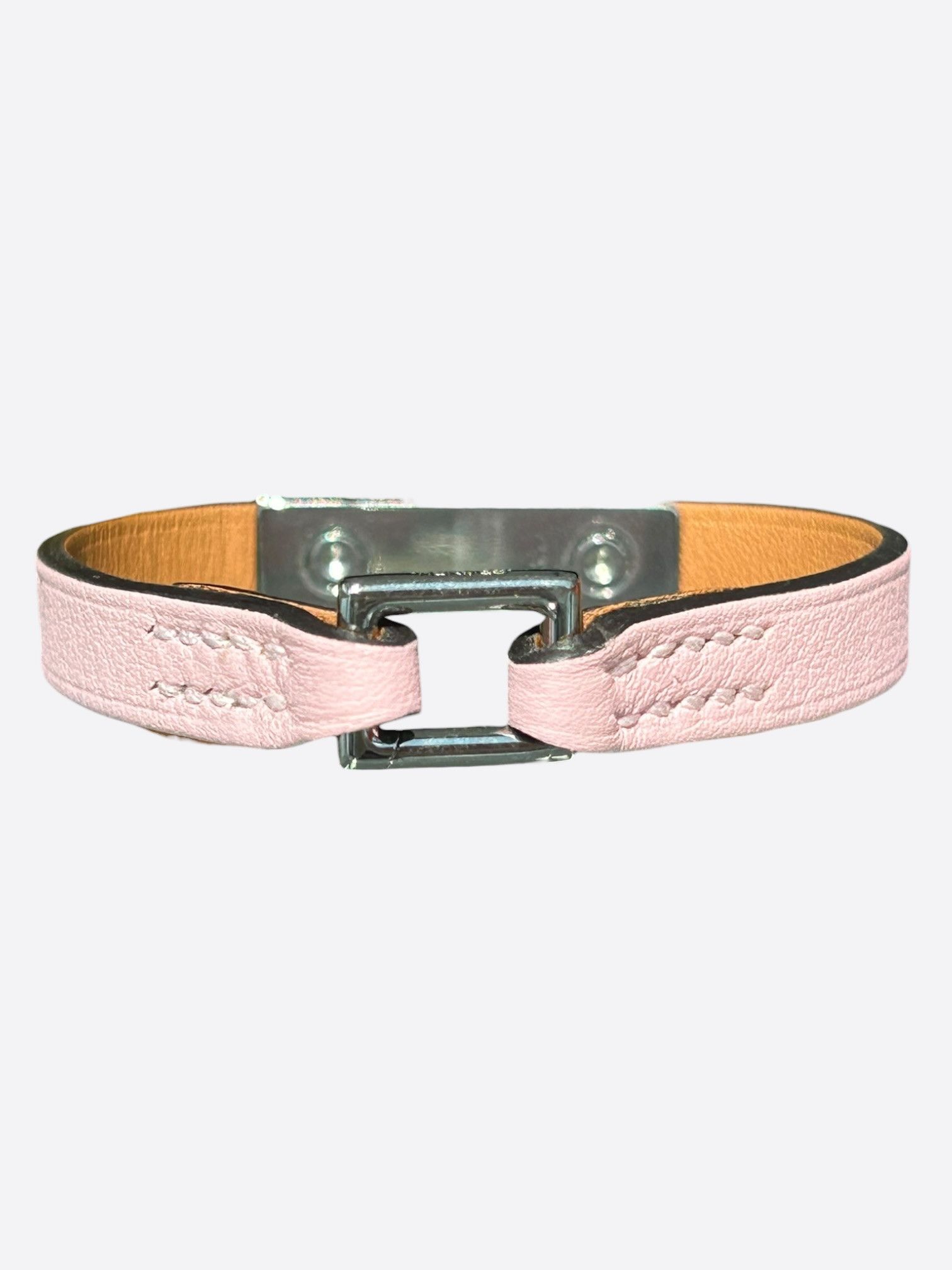 Hermes Hermes Pink Swift & Palladium Hardware Mini Rivale Bracelet Size ONE SIZE - 2 Thumbnail