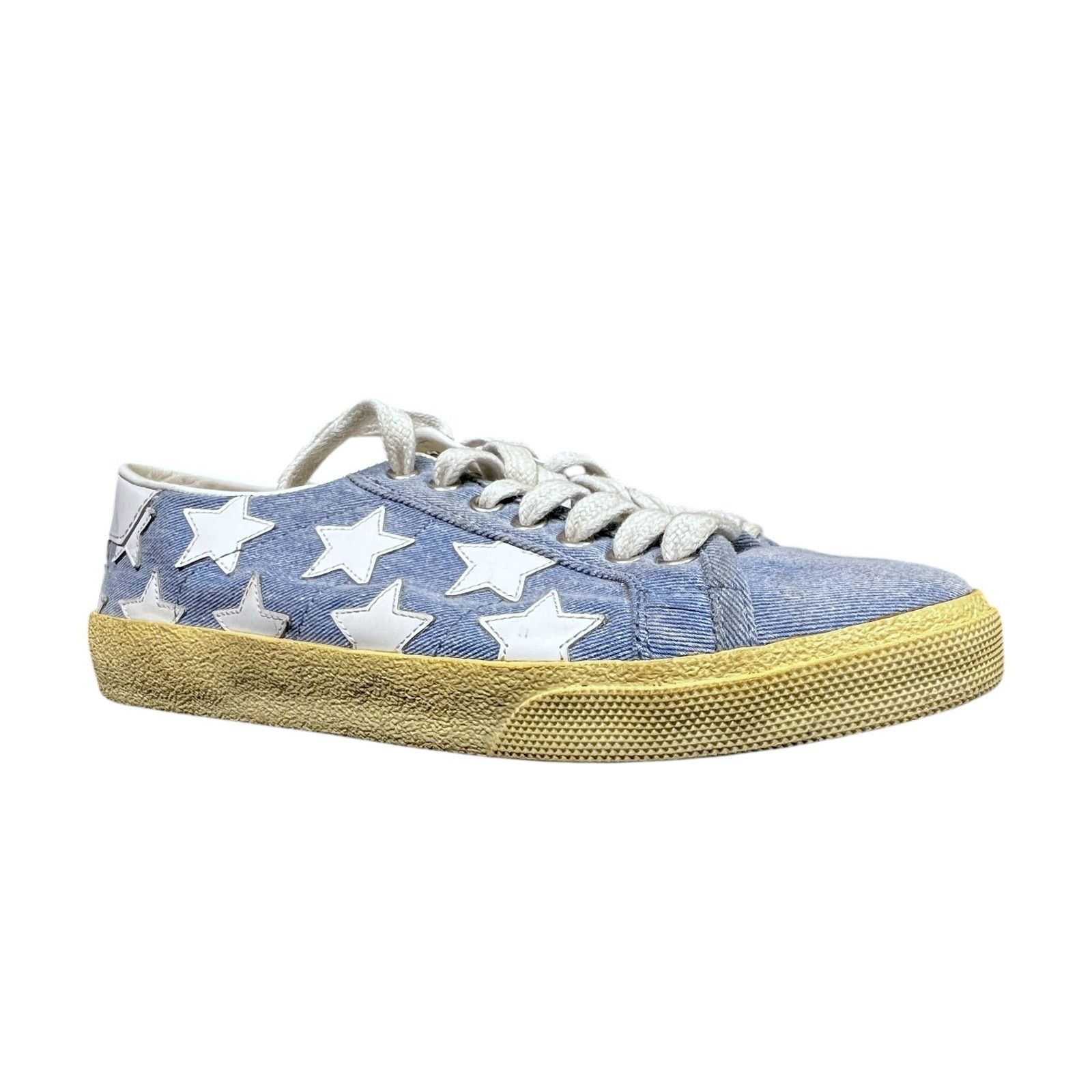 Saint Laurent Paris Saint Laurent EU 37 US 7 Denim Star Court Classic Sneakers Size US 7 / IT 37 - 1 Thumbnail
