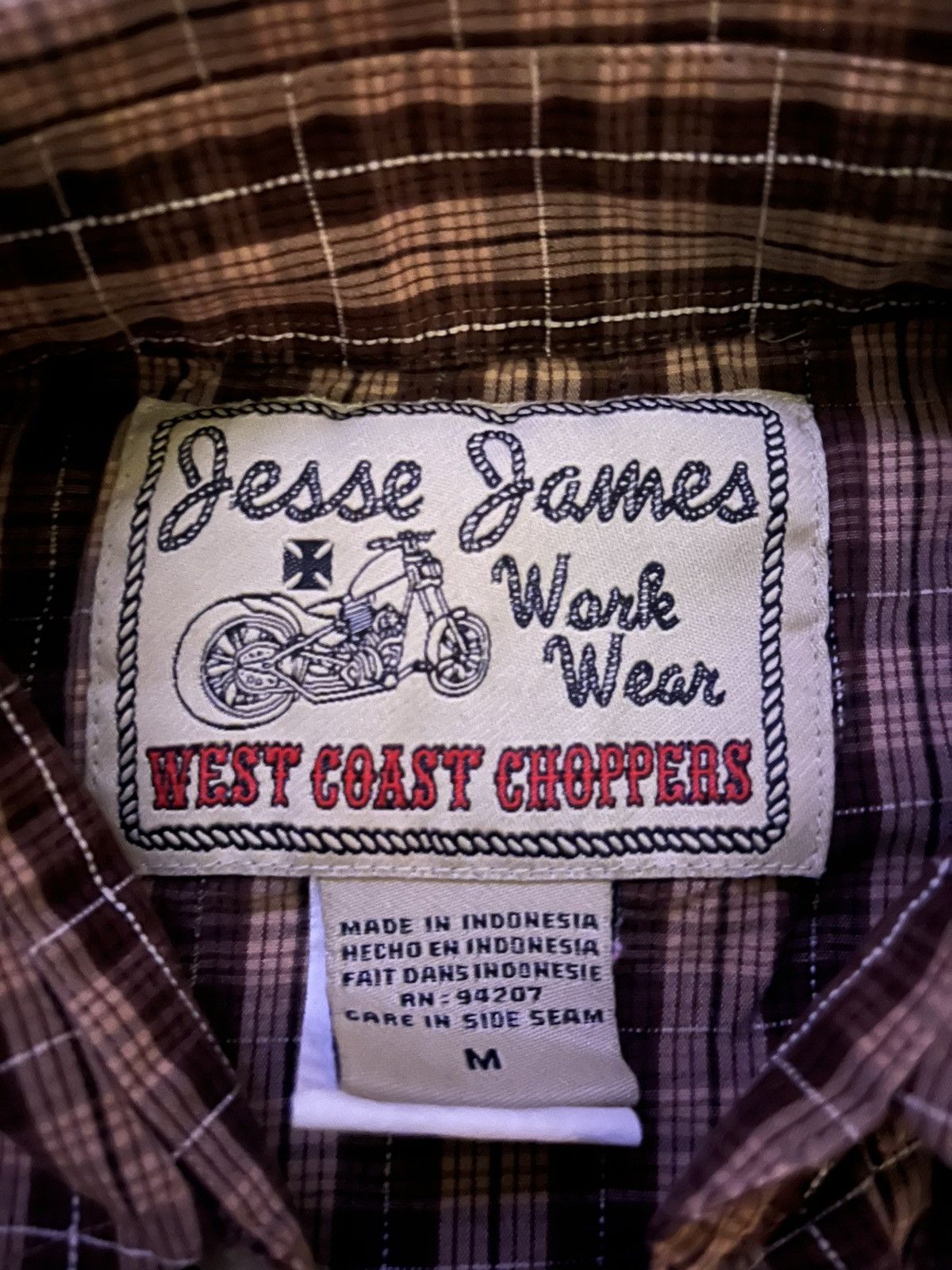 Vintage × West Coast Choppers Vintage west coast choppers plaid pearl snap Size US M / EU 48-50 / 2 - 4 Thumbnail