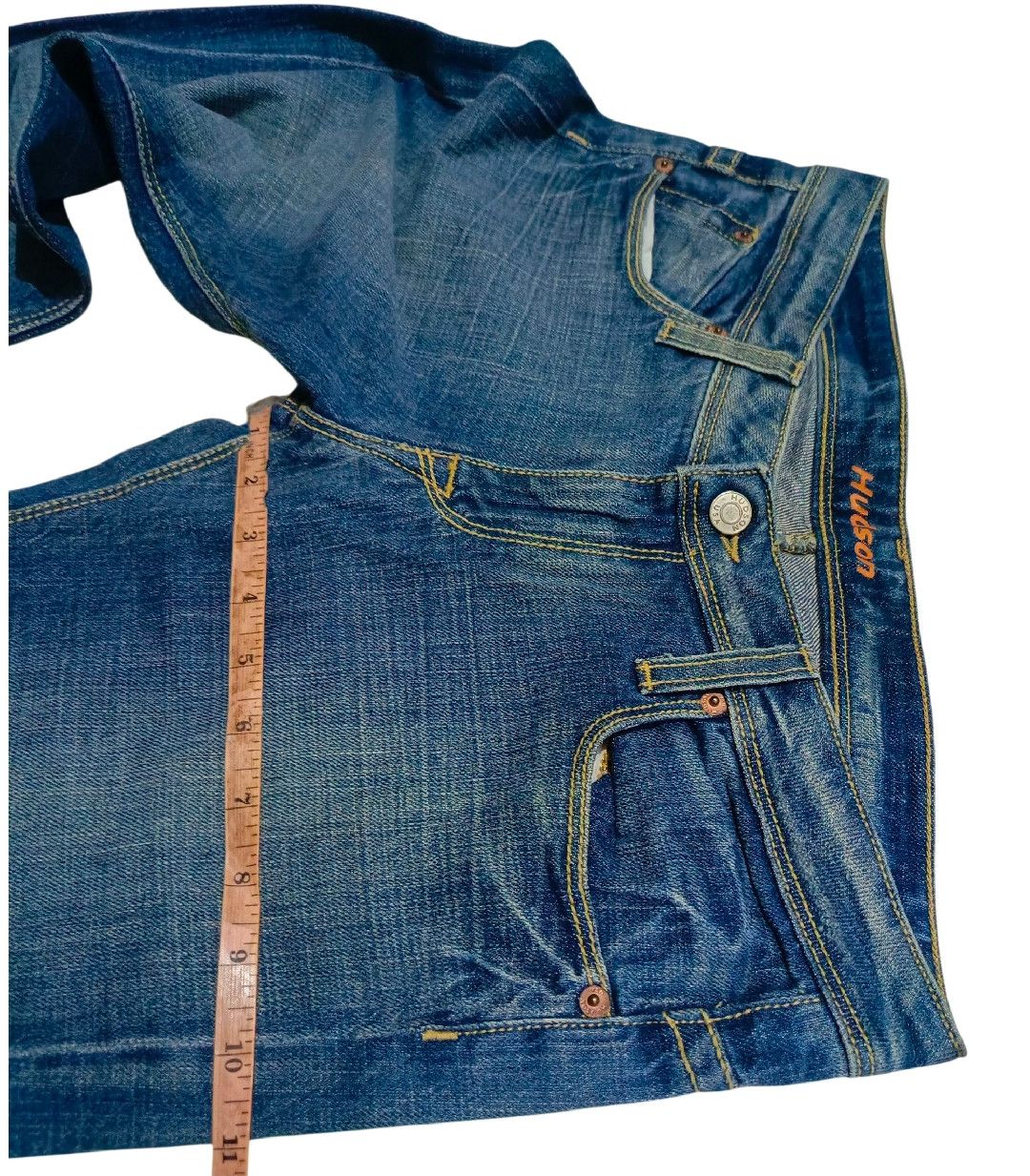 Hudson 1990's - Asymmetric Flared Low Denim Jeans Size US 29 - 8 Thumbnail