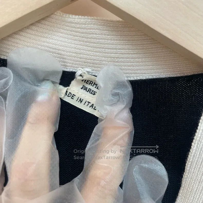 Hermes Hermes Knit Cardigan Short-Sleeve - Black and White with C Size XS / US 0-2 / IT 36-38 - 4 Thumbnail