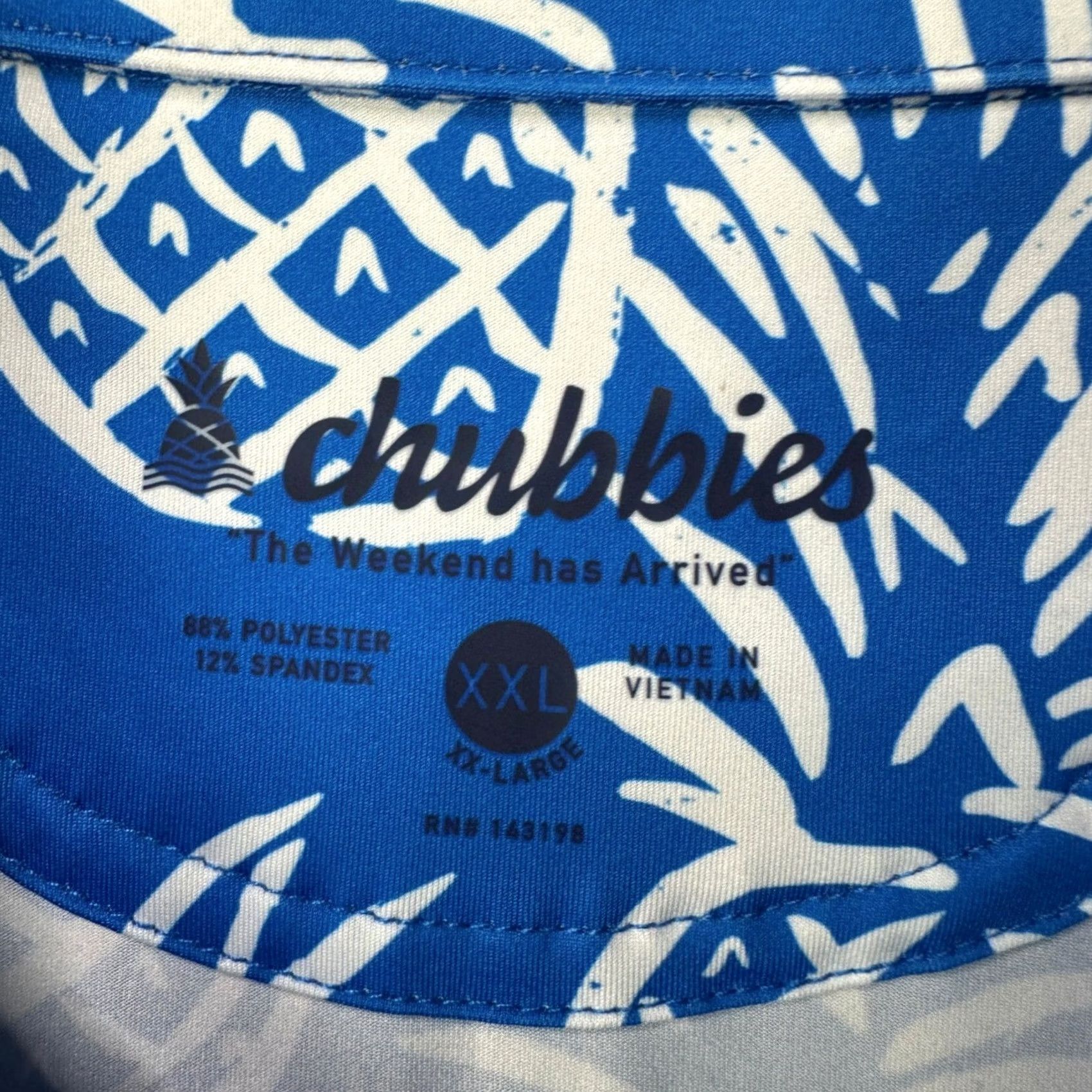 Chubbies Chubbies Polo Adult Short Sleeve Golfing Geometric Pineapple 2XL Blue White Rugby NEW Mens Polo Shirt Size US XXL / EU 58 / 5 - 4 Thumbnail